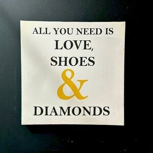 Wall art. Love , shoes, diamonds